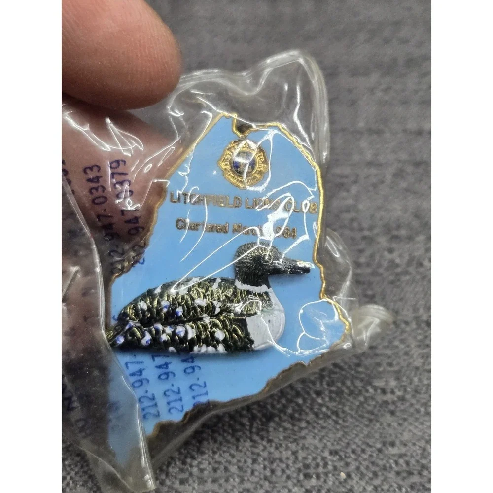 Vintage Livermore Falls Maine Lions Club Chartered March 1984 Loon Pin